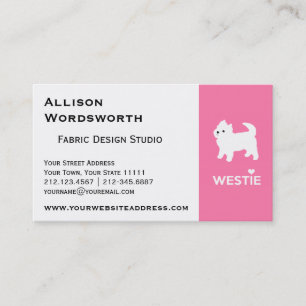 Cartão De Visita Terrier, Terrier, do Oeste, bonito - Eu adoro West