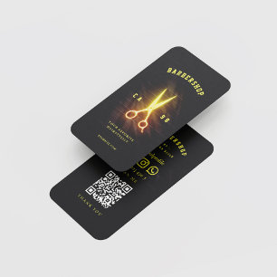 Cartão De Visita Tesoura Brilhante de Haircut Hairstylist