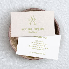 Cartão De Visita Tesoura Com Estilos De Cabelo De Monograma Com Cou