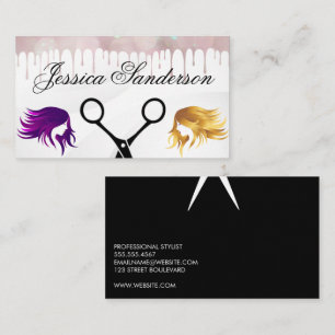 Cartão De Visita Tesoura Cor Corante Cabelo feminino