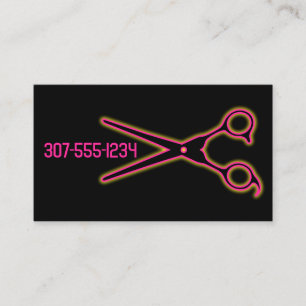 Cartão De Visita Tesoura de barbeiro neon cabelo estilista salão d