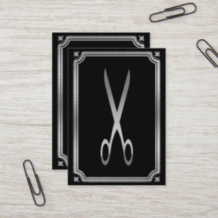 Cartão De Visita Tesoura-de-cabeça-branca esfarrapada de cabelo mod