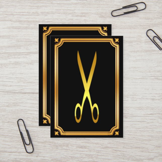 Cartão De Visita Tesoura-de-cabeça-branca esfarrapada de cabelo mod (Frente/Verso In Situ)