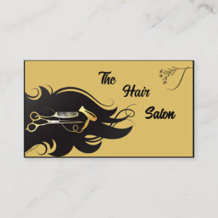 Cartão De Visita Tesoura de Estilista de Cabelo Preto Elegante Salo