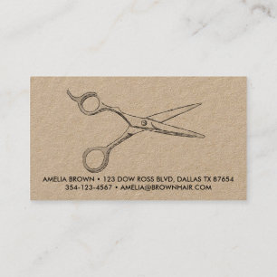 Cartão De Visita Tesoura de Estilista de Cabelo Rose Gold Moderna B