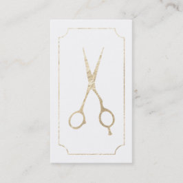 Cartão De Visita Tesoura-de-ouro elegante e elegante