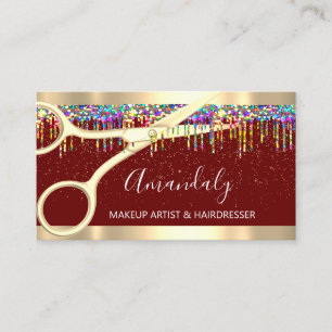 Cartão De Visita Tesoura do Ouro Hair Stylist Hairdresser Coiffeur