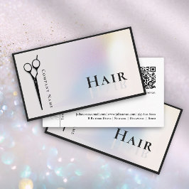 Cartão De Visita Tesoura do Stylist do Cabelo Holográfico na moda