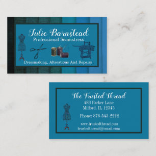 Cartão De Visita Tesoura do Tecido de Mannequin do Seamstress Dress