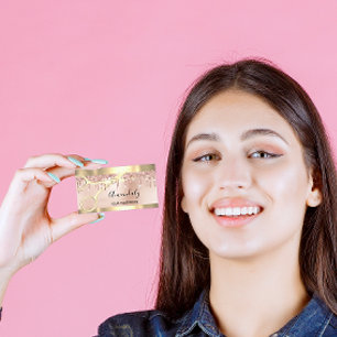 Cartão De Visita Tesoura Dourada De Hairdresser Stylist Enquadrada