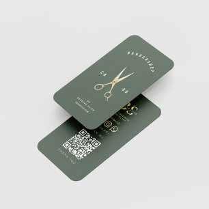 Cartão De Visita Tesoura Dourada Haircut Hairstylist