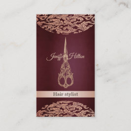 Cartão De Visita tesoura elegante de luxo chic damask