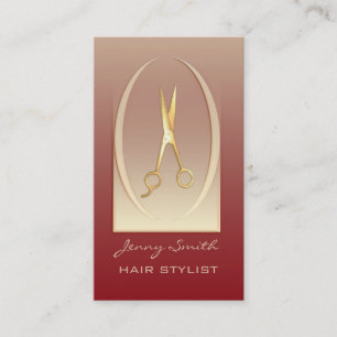 Cartão De Visita Tesoura elegante e elegante de ouro de luxo modern