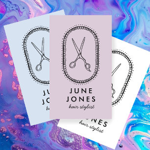 Cartão De Visita Tesoura Estilista de Cabelos Chicos Salão Mínimo S