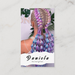 Cartão De Visita Tesoura Estilista de Cabelos - Mínima - Rosa Esbra