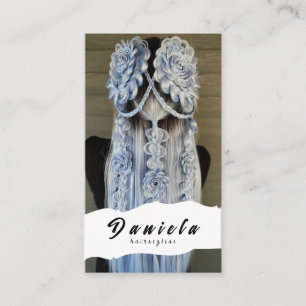 Cartão De Visita Tesoura Estilista de Cabelos - Mínima - Rosa Esbra