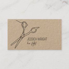 Cartão De Visita Tesoura Hair Stylist Arte Simples Moderna de Linha
