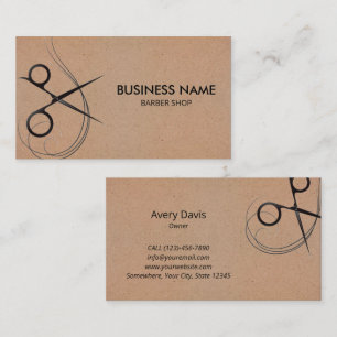 Cartão De Visita Tesoura Hair Stylist e Barber Elegante Hairs