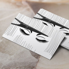 Cartão De Visita Tesoura Hair Stylist e Salão Hair Rapariga