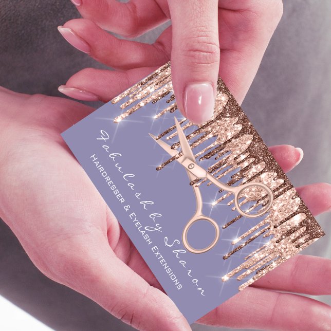 Cartão De Visita Tesoura Hair Stylist Hairdresser Rosa (Criador carregado)