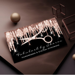 Cartão De Visita Tesoura Hair Stylist Hairdresser Rosa Drives Preto