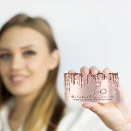 Cartão De Visita Tesoura Hair Stylist Hairdresser Rosa Unidade Dour