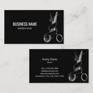 Cartão De Visita Tesoura Hair Stylist Personalizada para Barber Pre