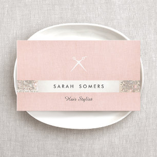 Cartão De Visita Tesoura Hairstylist Logotipo Sequência FAUX Salão 