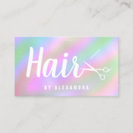 Cartão De Visita Tesoura holográfica holográfica moderna e elegante