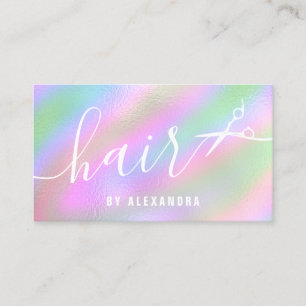 Cartão De Visita Tesoura holográfica holográfica moderna e elegante