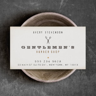 Cartão De Visita Tesoura Legal de Barber Vintage no Velho Mundo