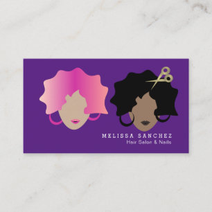Cartão De Visita Tesoura para Cabelo Ombré Dourado Falso Salão de B