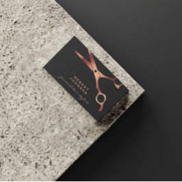 Cartão De Visita Tesoura Preta de Cobre Preta do Cabeleireiro Compr