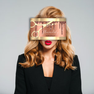 Cartão De Visita Tesoura Profissional De Cabeleireiro Dourada