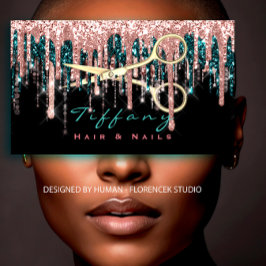 Cartão De Visita Tesoura profissional do cabeleireiro Rosa preto Do