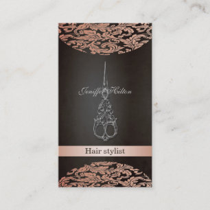 Cartão De Visita Tesoura profissional elegante de luxo chic