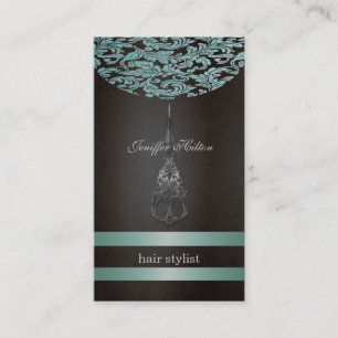 Cartão De Visita Tesoura profissional elegante de luxo chic