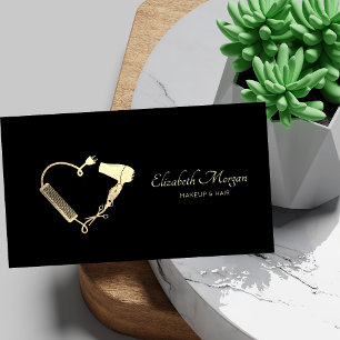 Cartão De Visita Tesoura profissional secador pincel preto