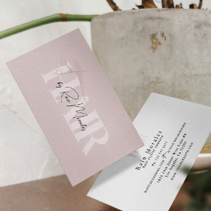 Cartão De Visita Tesoura Rosa Bege Chic Estilista Minimalista 