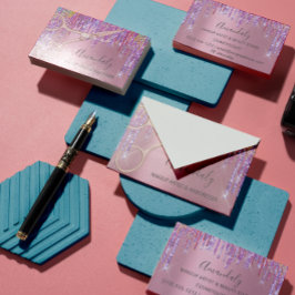 Cartão De Visita Tesoura Rosa de Hairdresser Hair Stylist