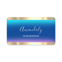 Tesoura Stylist Coiffeur Dourada Azul