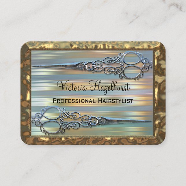 Cartão De Visita Tesouras dobro de Wythcoiffer profissionais (Frente)