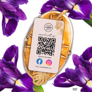 Cartão De Visita Tesouras Douradas Conecte-se Conosco Código QR de