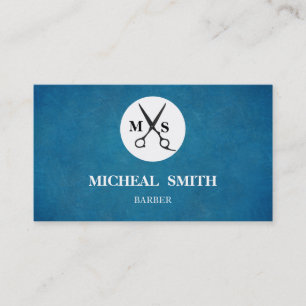 Cartão De Visita Tesouras Legal Simples De Monograma De Barber De V