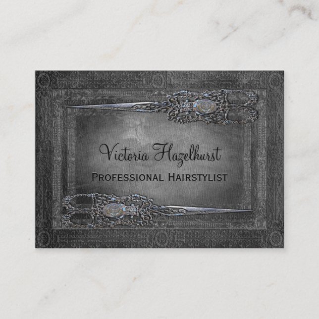 Cartão De Visita Tesouras pequenas do dobro do londrino (Frente)