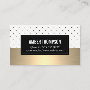 Cartão De Visita Teste padrão à moda com Lux Dourado