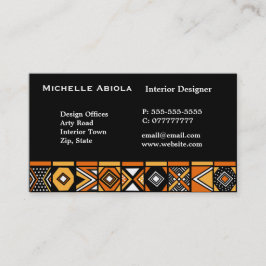Cartão De Visita Teste padrão africano da arte