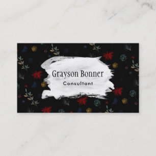 Cartão De Visita Teste padrão botânico 01b da aguarela colorido