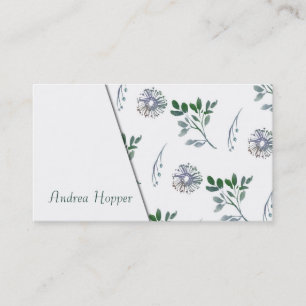 Cartão De Visita Teste padrão botânico 4 da aguarela colorido