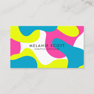 Cartão De Visita Teste padrão cor-de-rosa corajoso moderno do